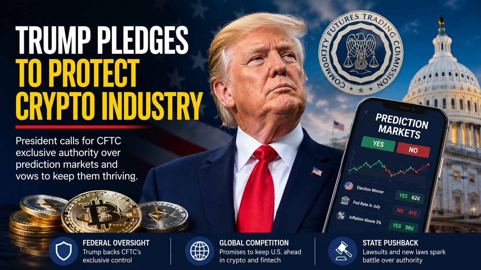 Trump Backs CFTC Authority Over Prediction Markets