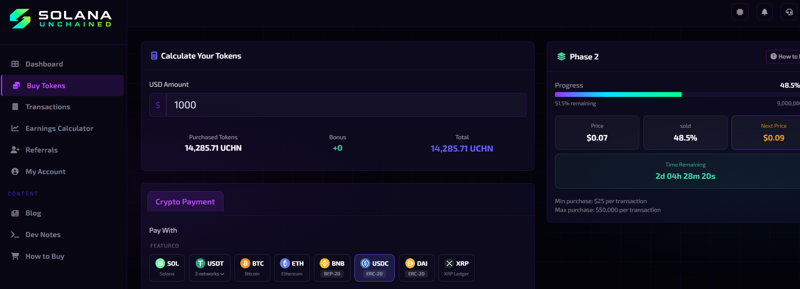 Enter the Amount