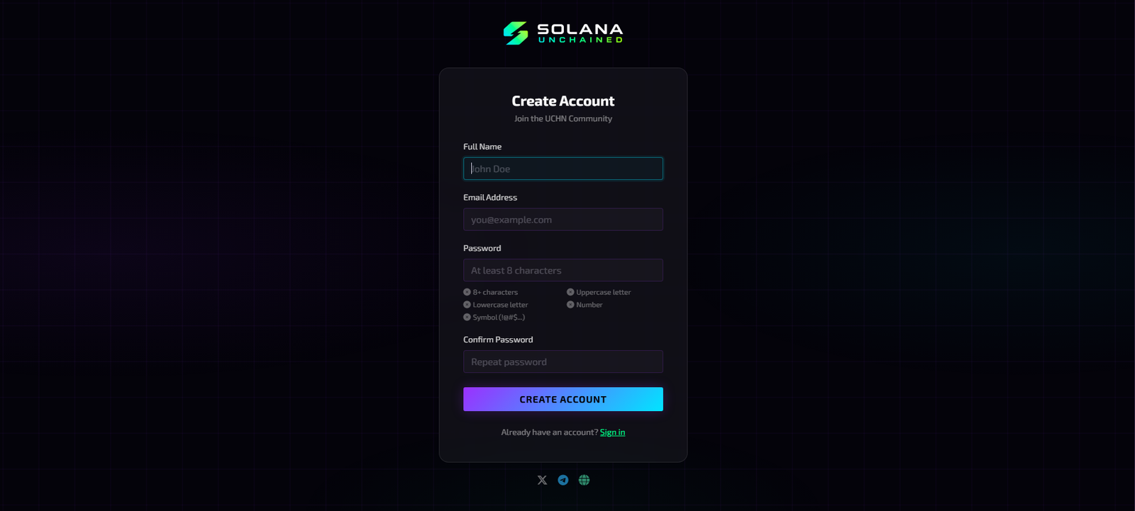 Create Your Account